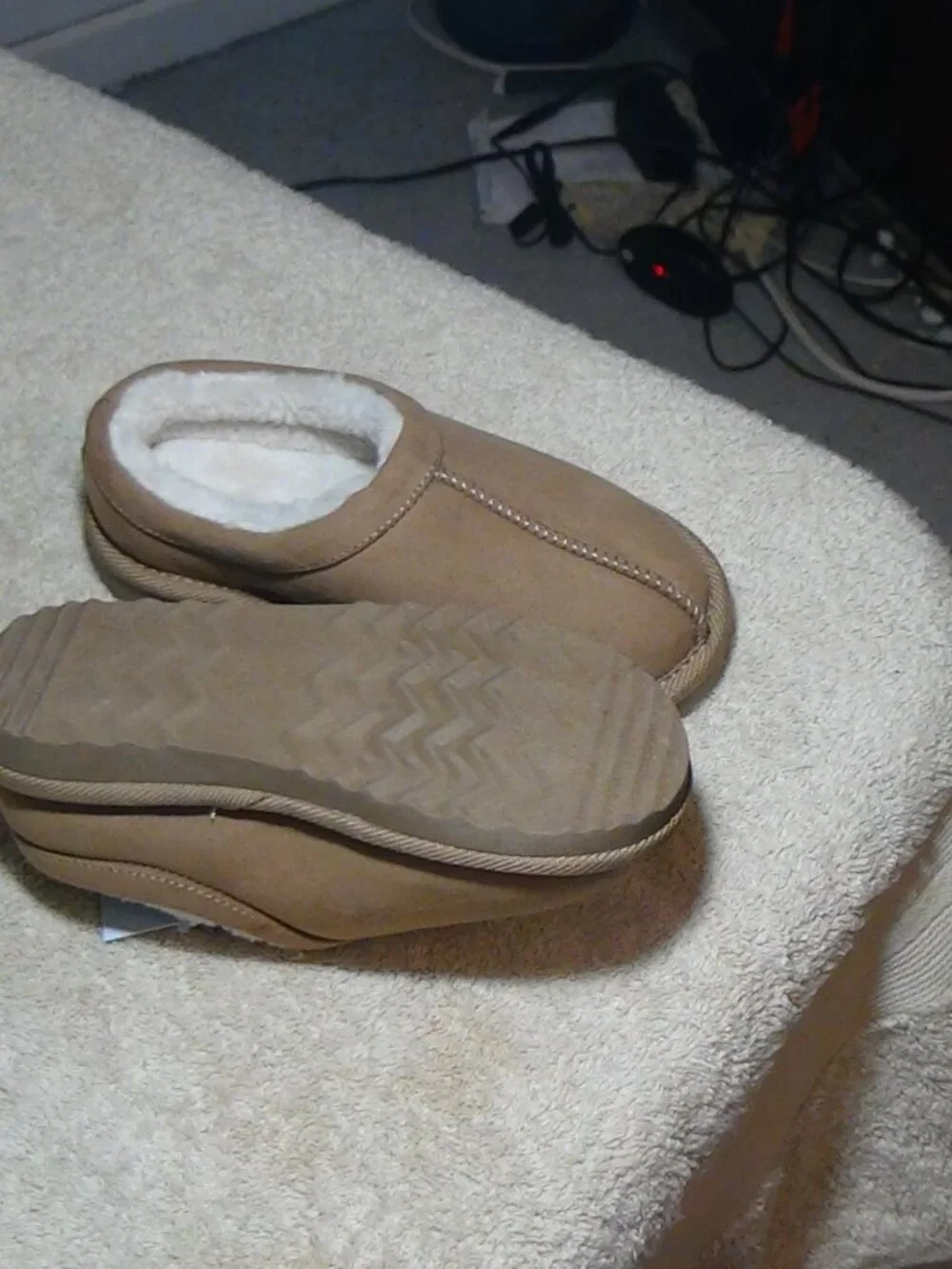 Cat & Jack baby Toddler Jude Suede Faux Slippers Clogs Brown